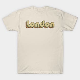 London // Vintage Rainbow Typography Style // 70s T-Shirt